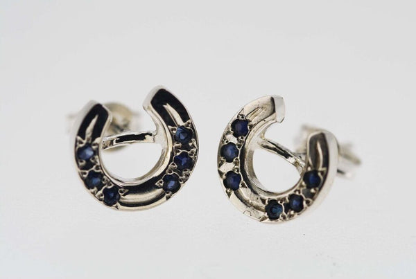 Horse Shoe Earrings - Sapphires or Garnets