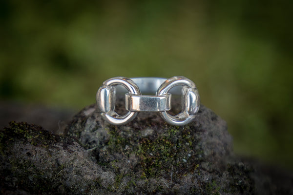 Snaffle Bit Link Ring - Sterling Silver