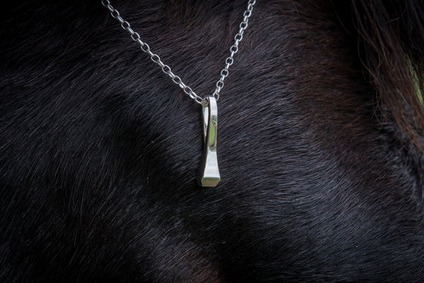 Horse Shoe Nail Pendant - Sterling Silver